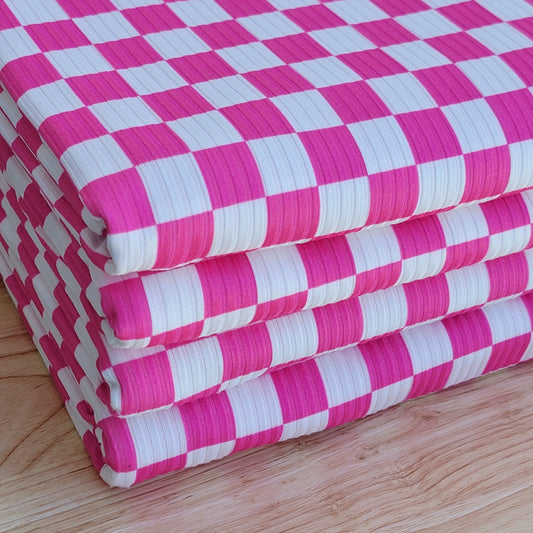 Yummy Rib Hot pink Checkers Print