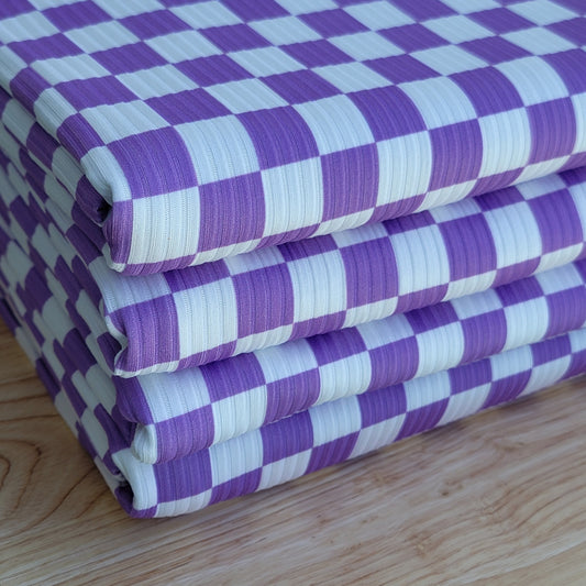 Yummy Rib Purple Checkers Print