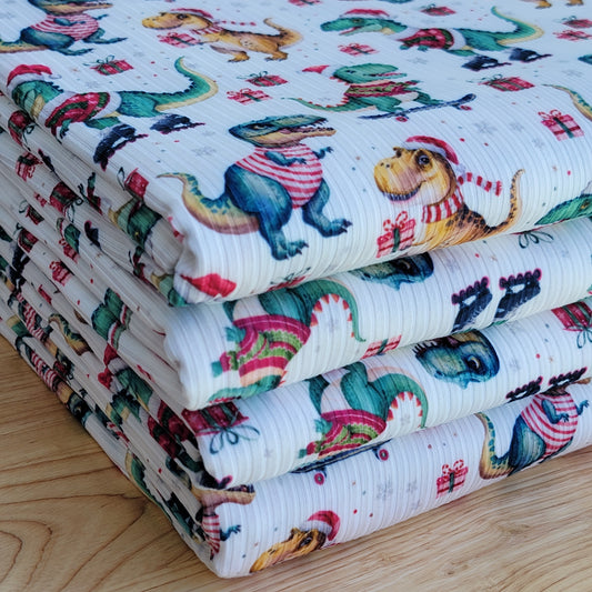 Yummy Rib Christmas Dinos Print