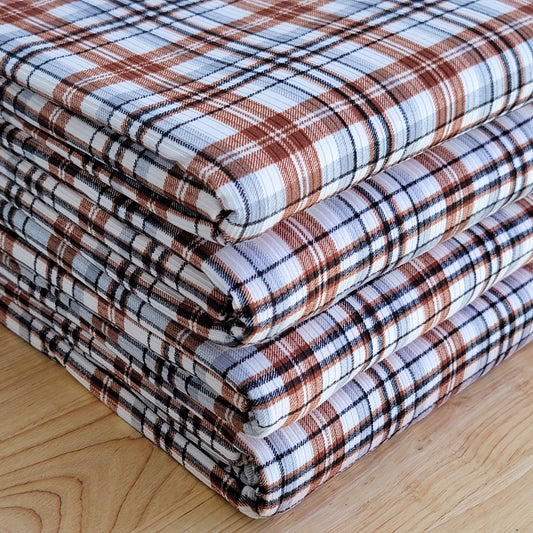 Yummy Rib Brown Plaid Print