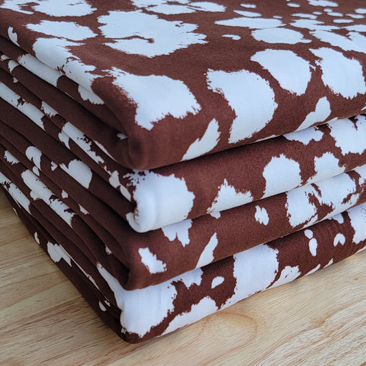 Double Brush Poly Brown Cow Print