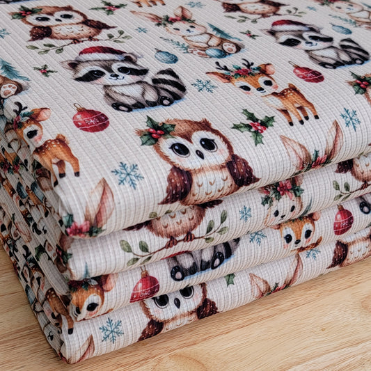 Yummy Rib Christmas Baby Animals Print