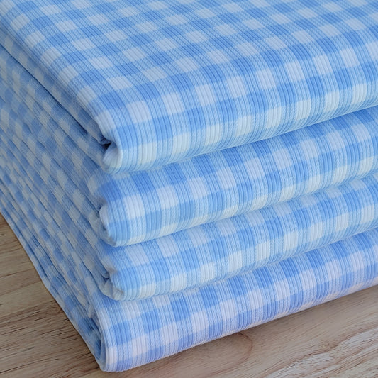 Yummy Rib Blue & White Gingham Print