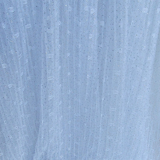 White Pleated Mesh with Glitter