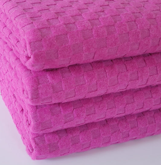 Checkered Jacquard Knit Magenta