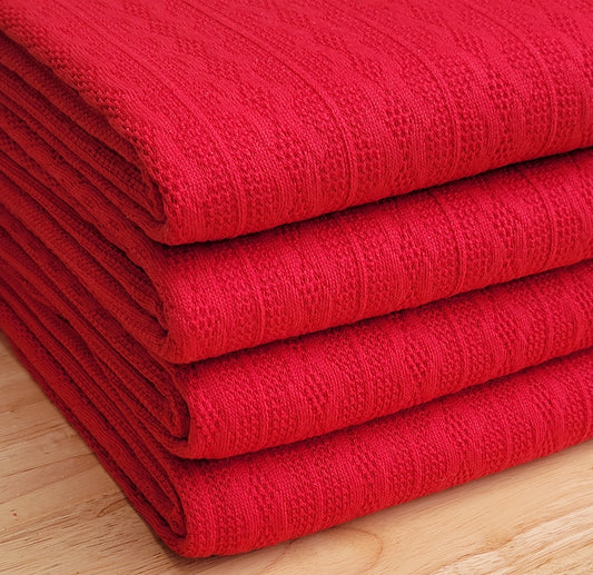 Cable Knit Sweater Red