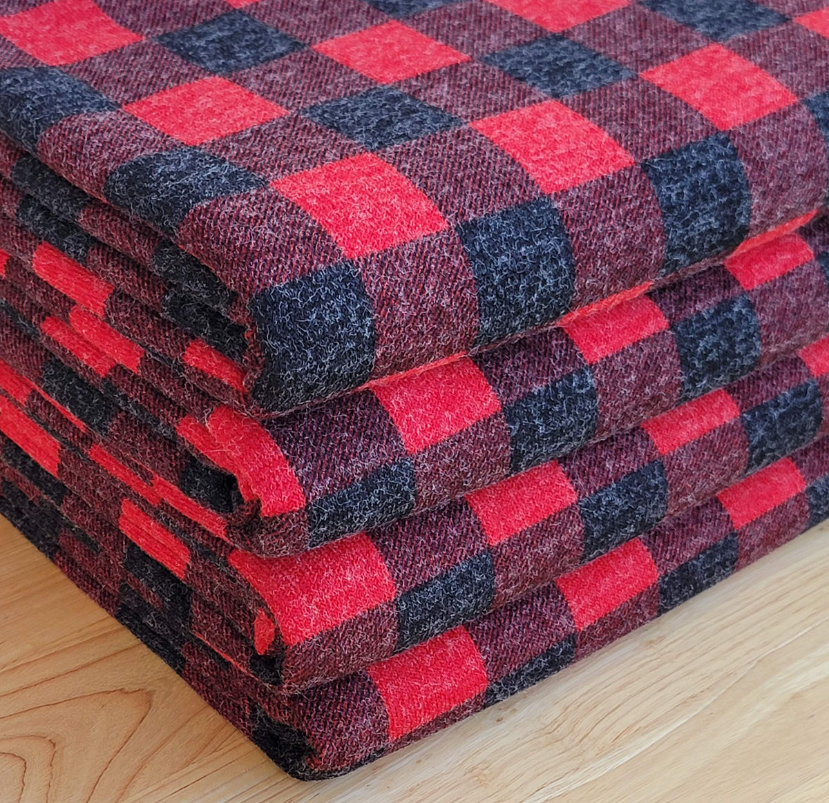 Black & Red Buffalo Brush Sweater Knit