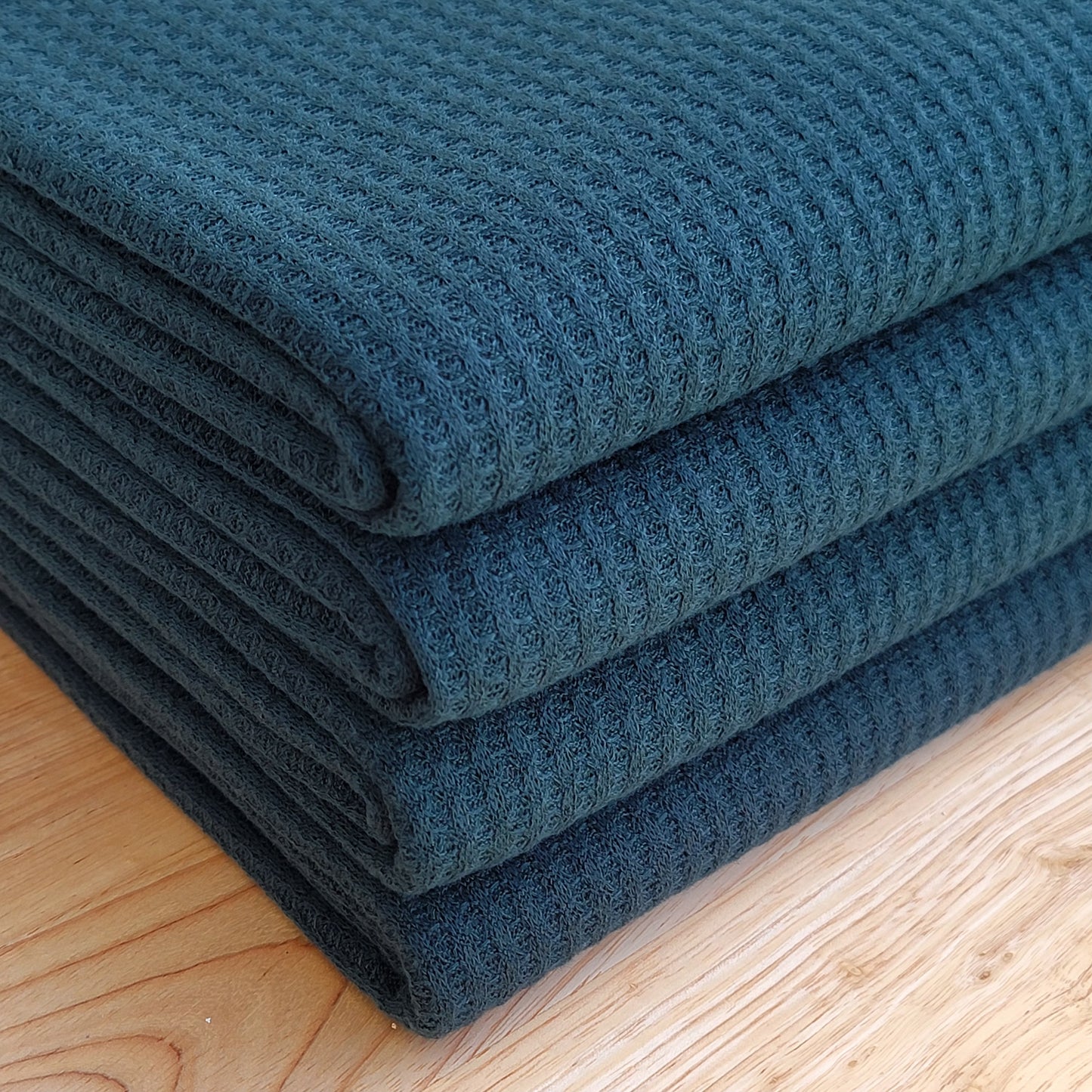 Hunter Green Waffle Knit Fabric