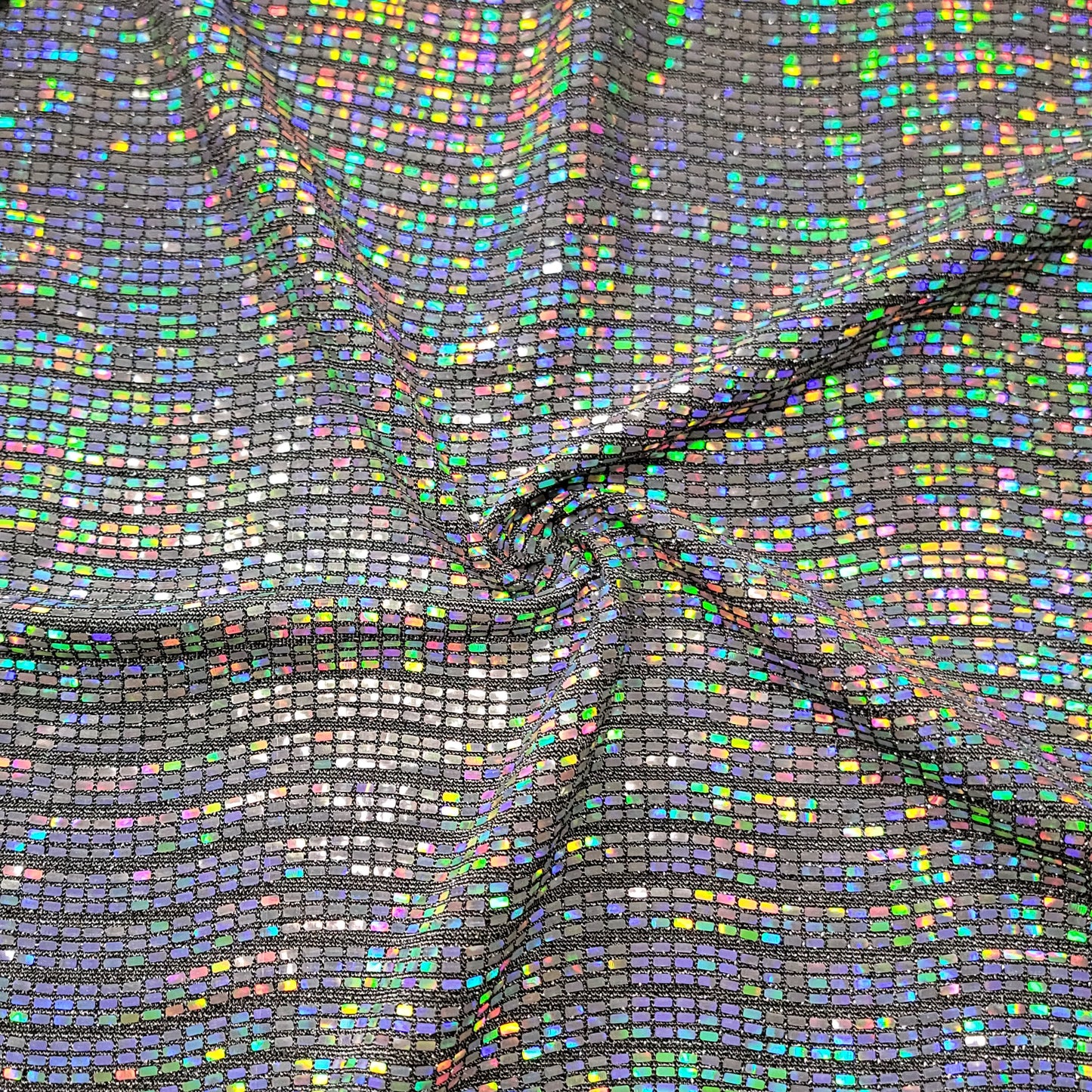 Novelty Spandex Hologram & Silver Lurex