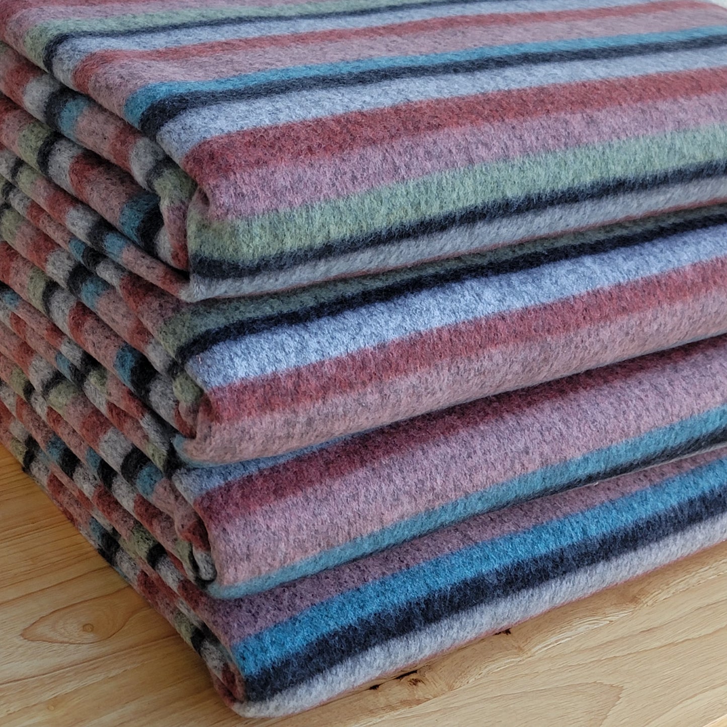 Brush Sweater Knit Multi- color Stripes