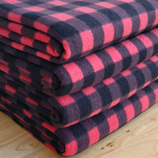 Brush Sweater Knit Black & Red Buffalo Plaid