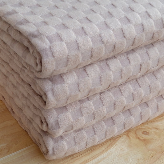 Checkered Jacquard Knit Taupe