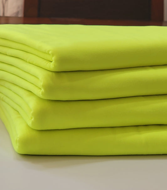 Solid Double Brushed Poly Neon Green