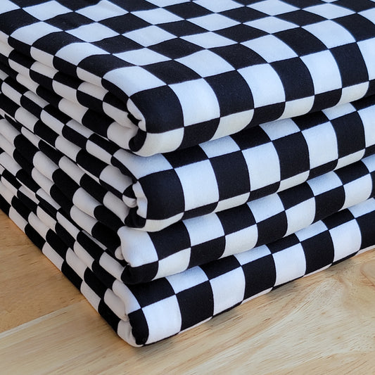 Double Brush Poly Checkered Black and White