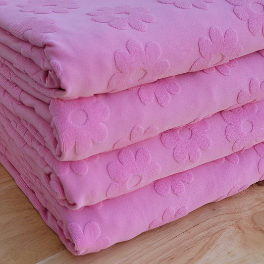 Jacquard Knit Pink Daisies