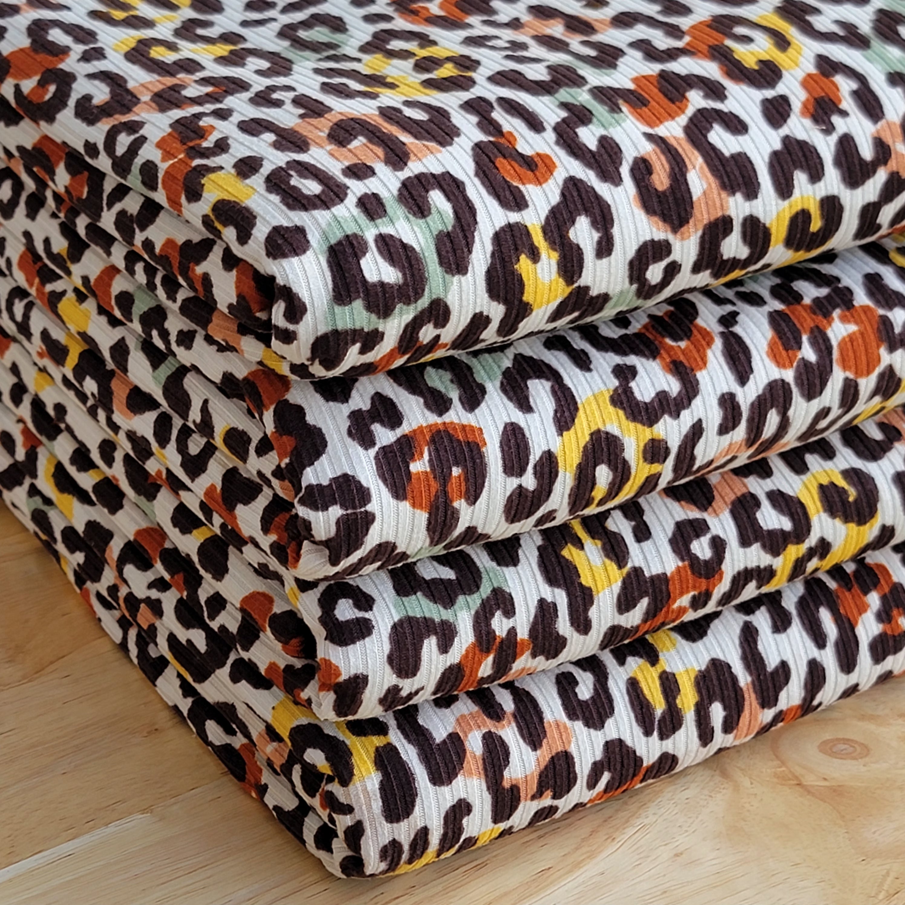 4x2 Yummy Rib cheetah Print – Bluebell Fabrics