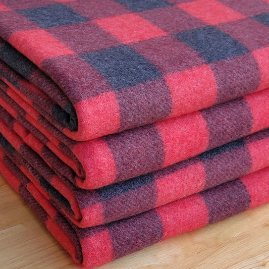 Black & Red Buffalo Brush Sweater Knit