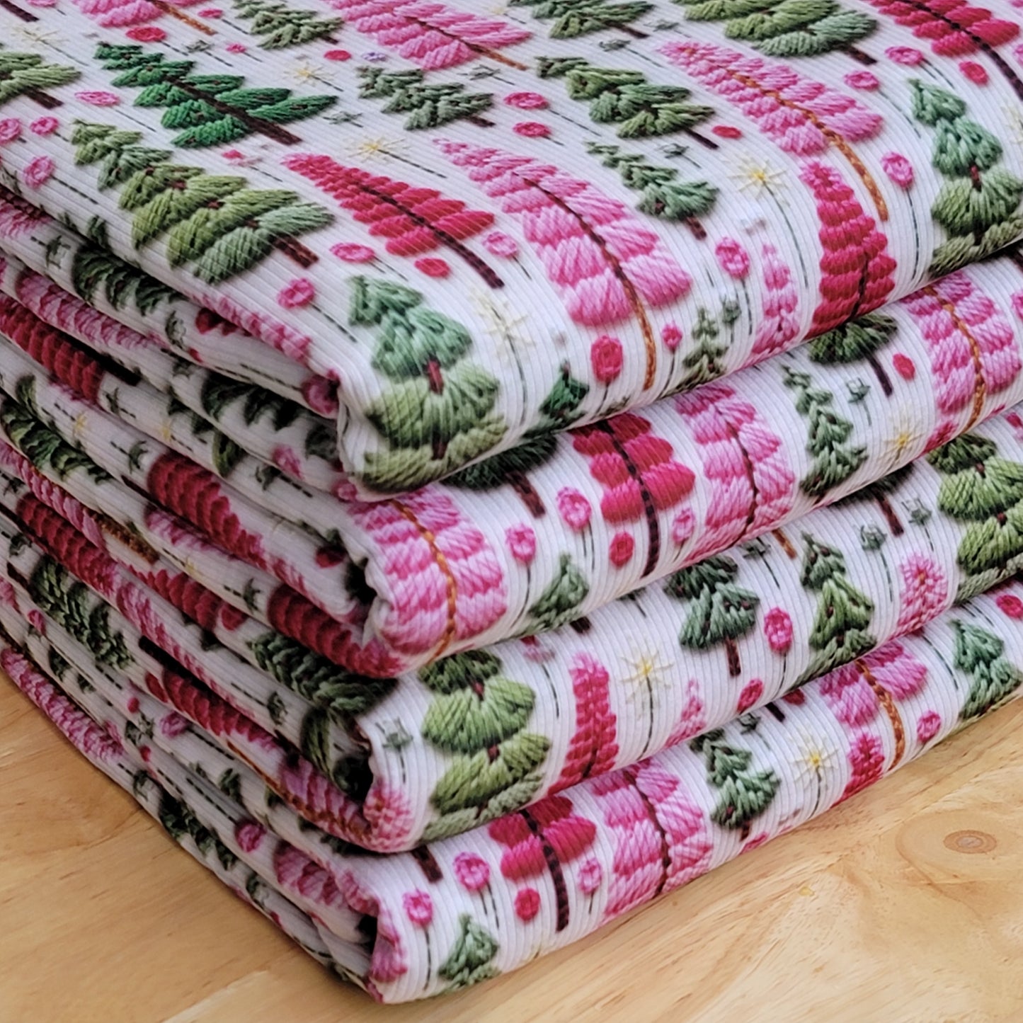 2x2 Custom Print Yummy Rib Christmas Pink Pines