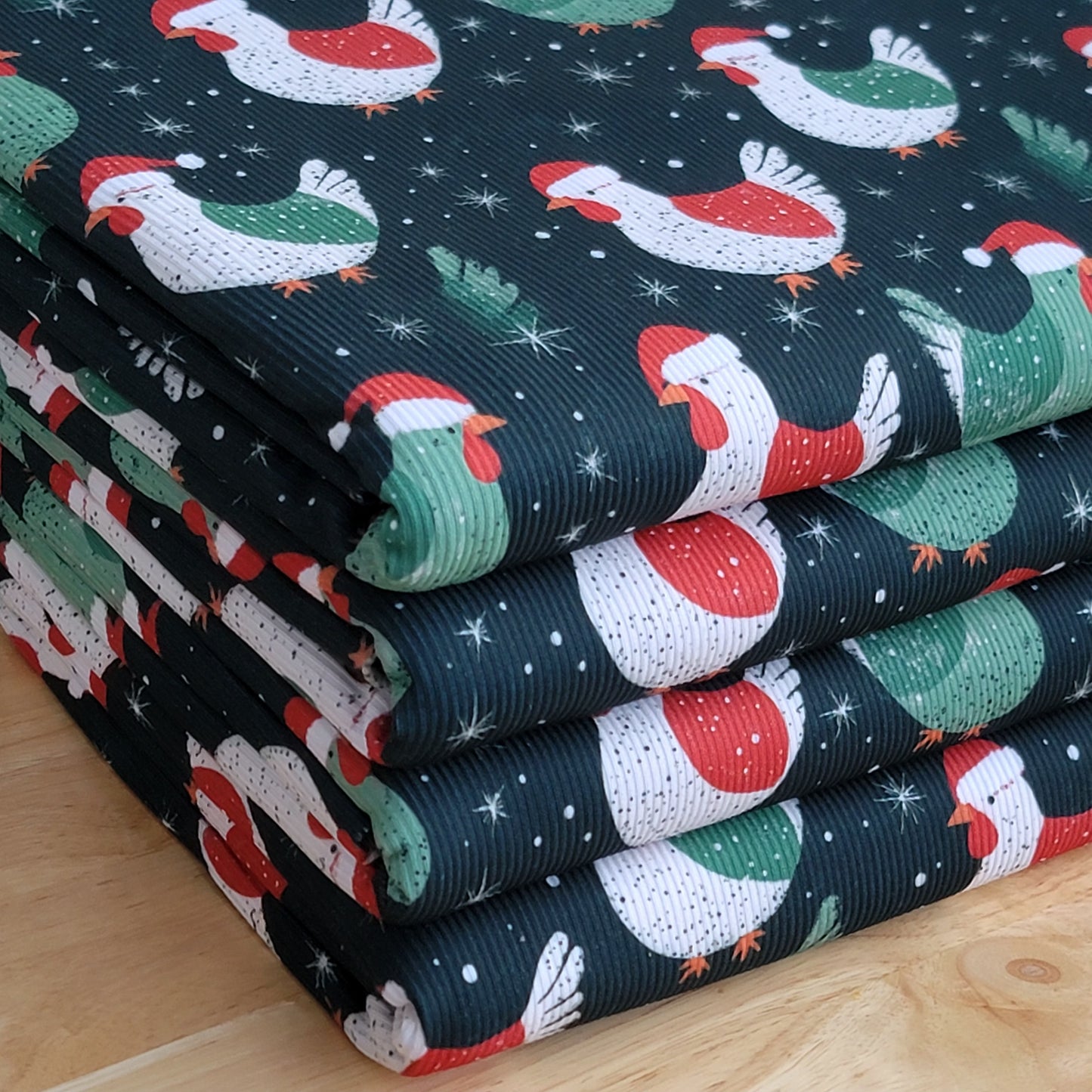 2x2 Yummy Rib Custom Print Christmas Chickens