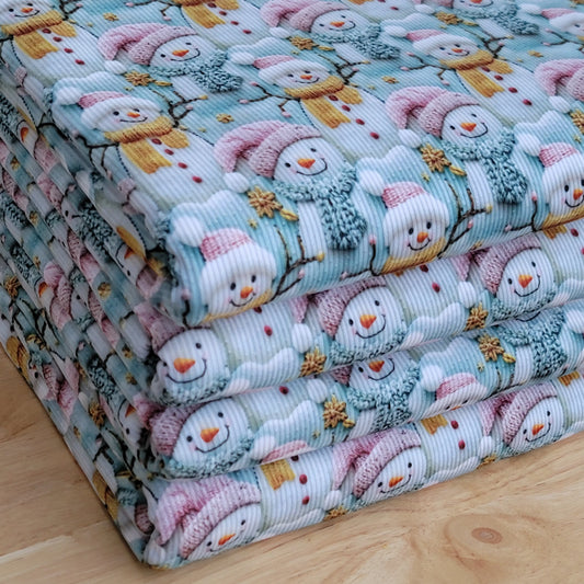 2x2 Yummy Rib Custom Print Christmas Snowman