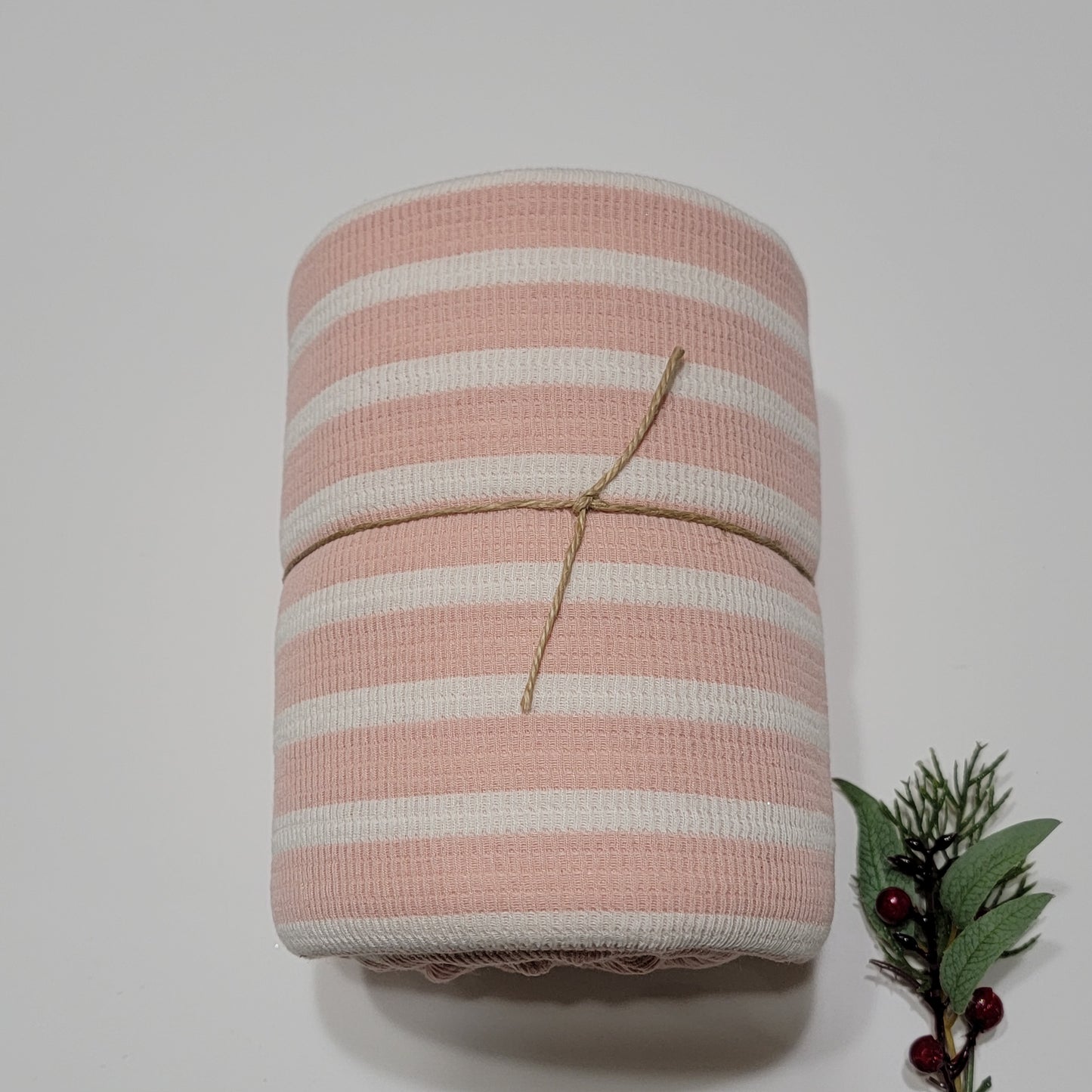 1.25 Yard Thermal Stripes Blush & Off-white