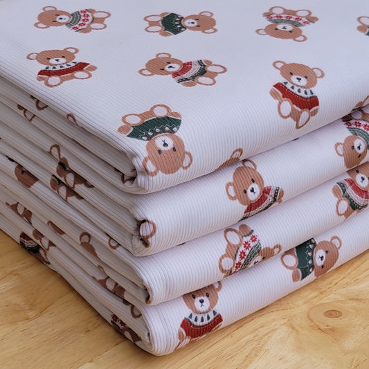 2x2 Yummy Rib Custom Print Bears with Sweaters