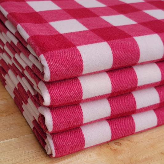 Brush Sweater Knit Red & Off-white Buffalo Plaid