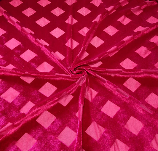 Stretch Burnout Dark Red Velvet