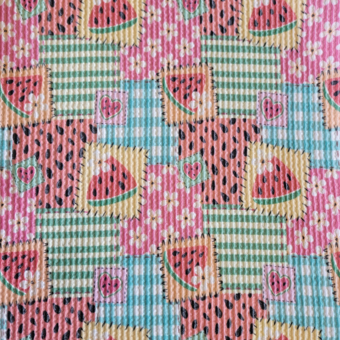 Urban Rib Watermelon Floral & Patchwork Print