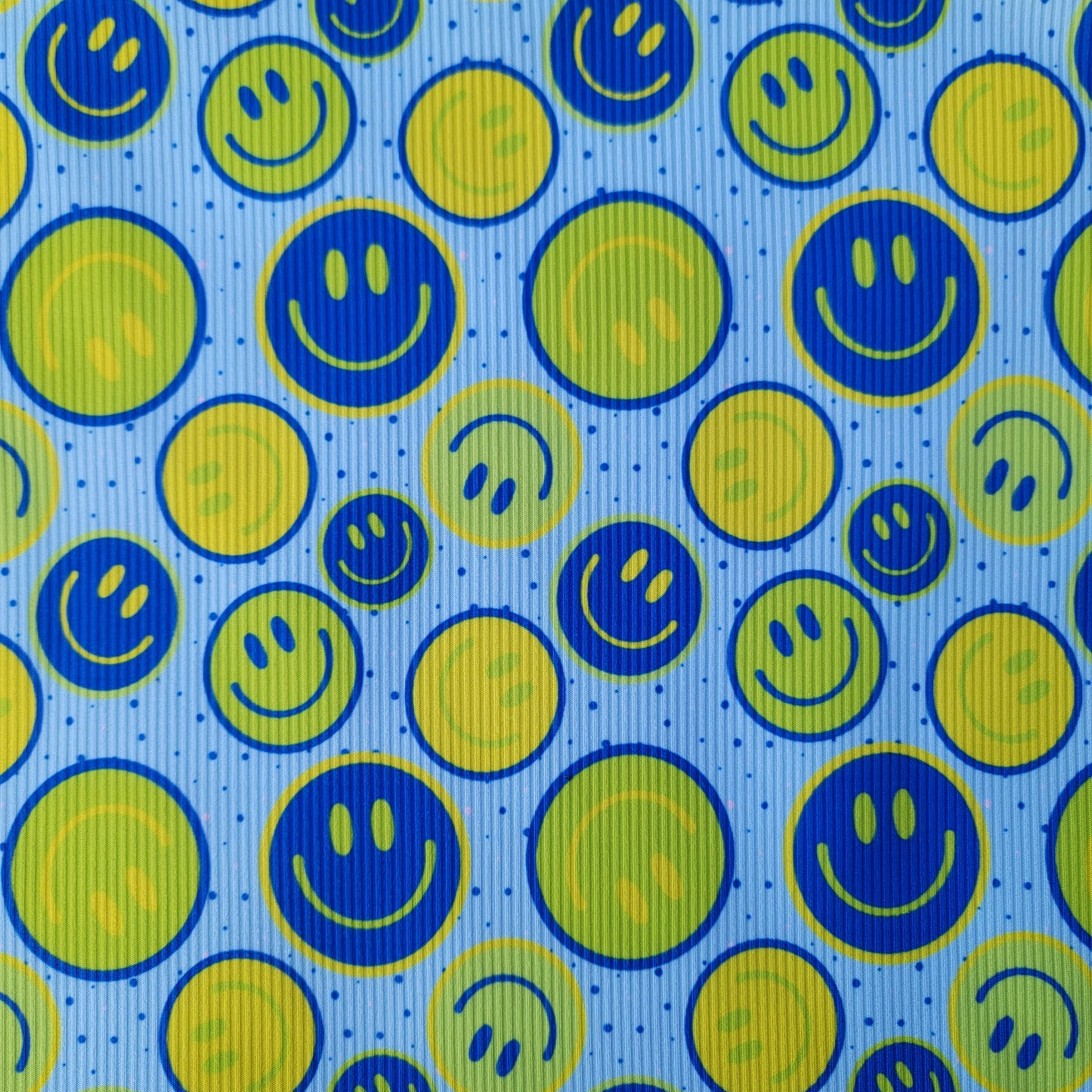 2x2 yummy rib Neon Happy Faces Print