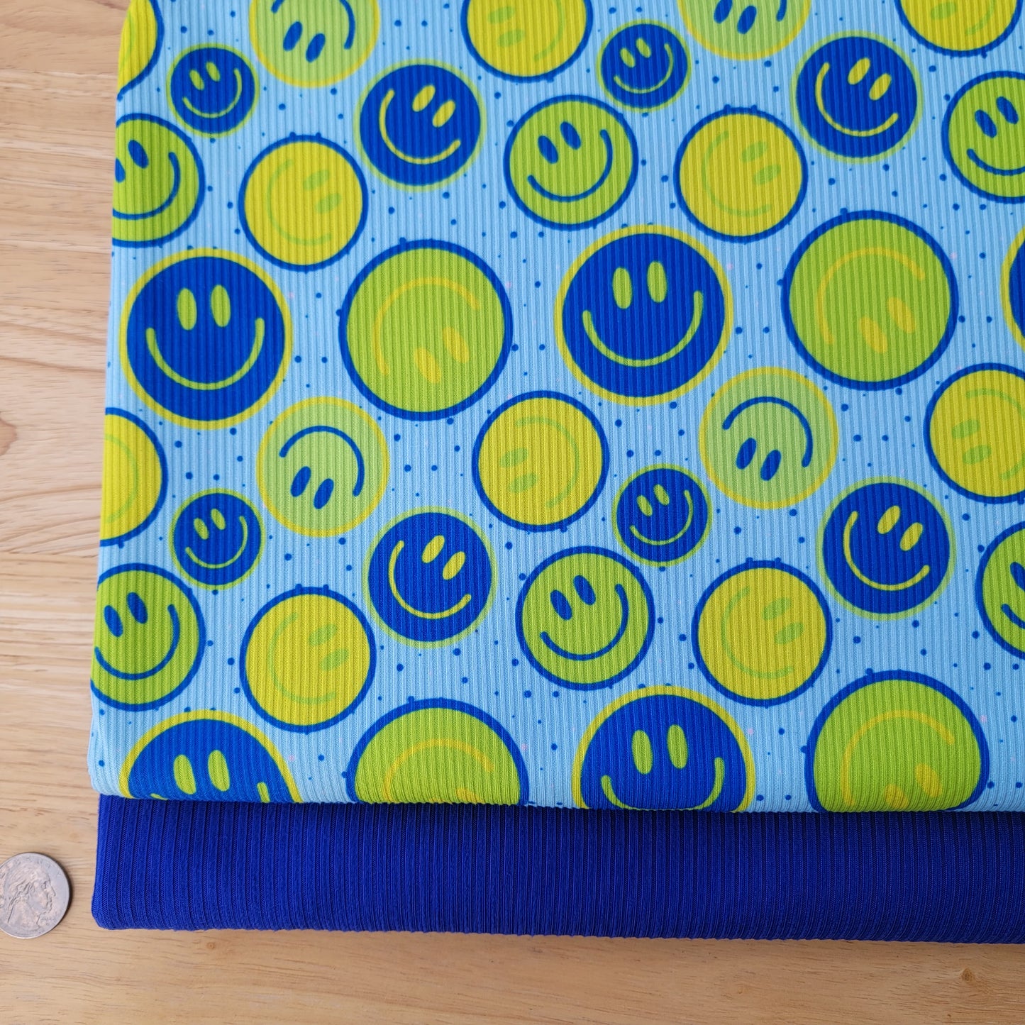 2x2 yummy rib Neon Happy Faces Print