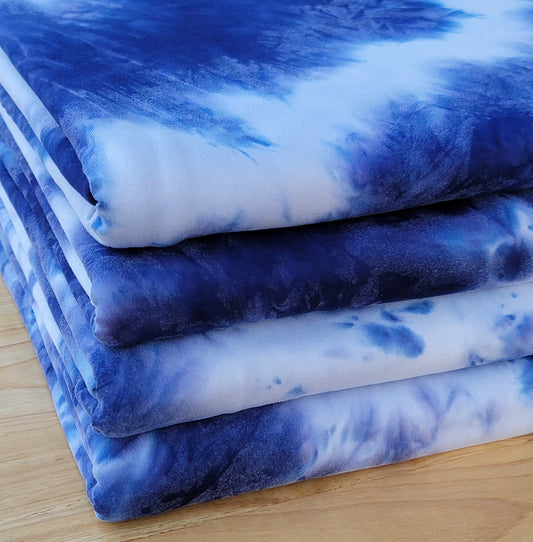 Tie Dye Double Brush Poly Navy & Off-white