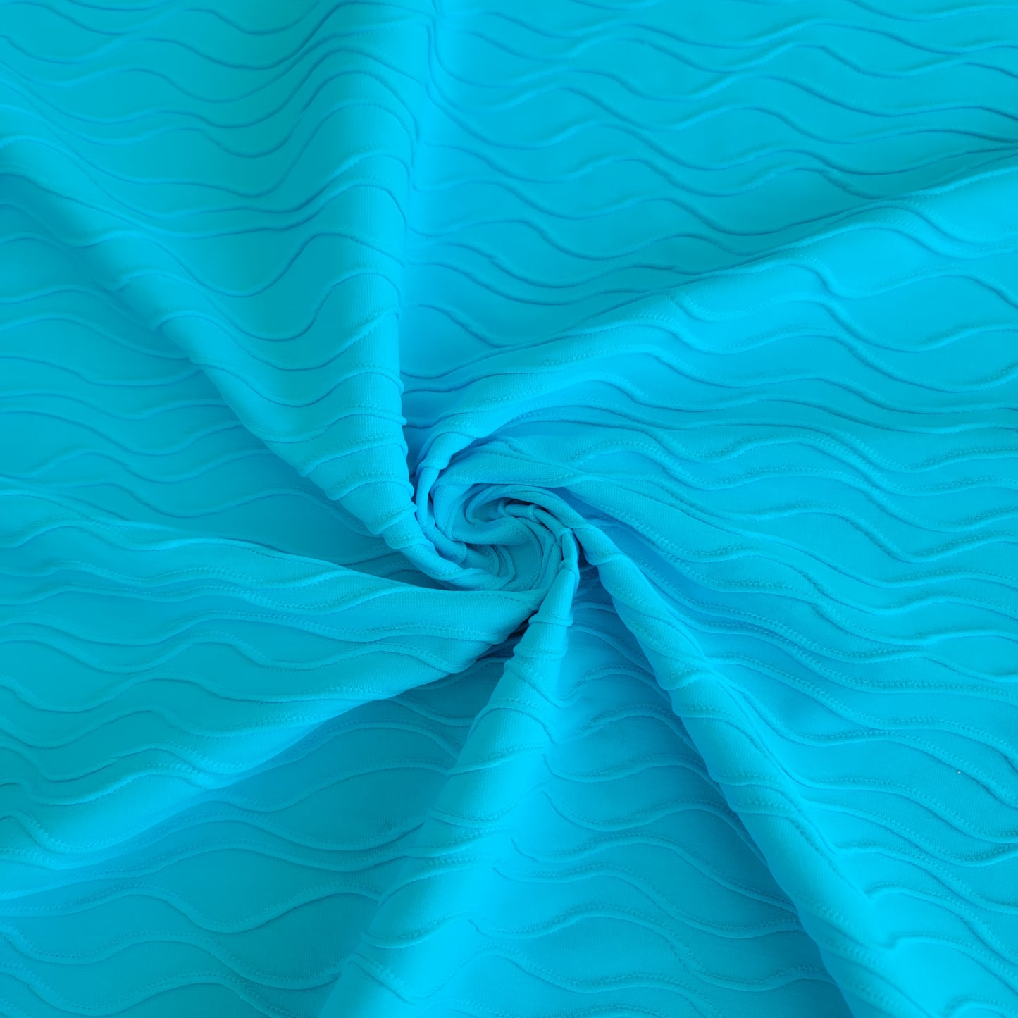 Texture Turquoise Nylon Spandex Swim Athletic