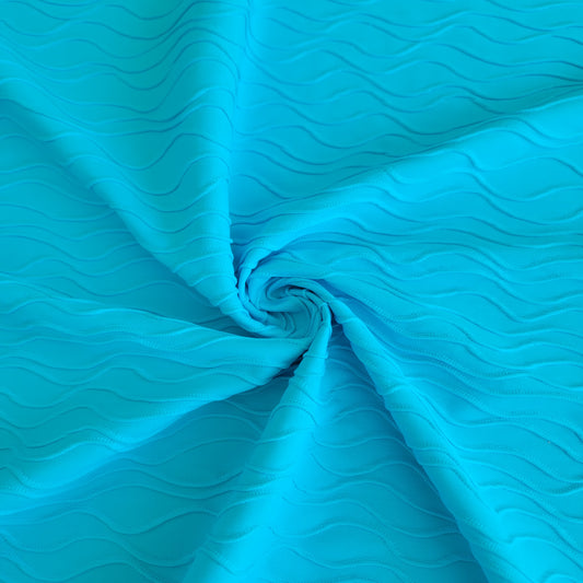 Texture Turquoise Nylon Spandex Swim Athletic