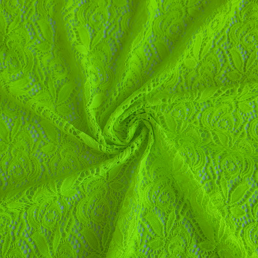Neon Green Lace Floral Design