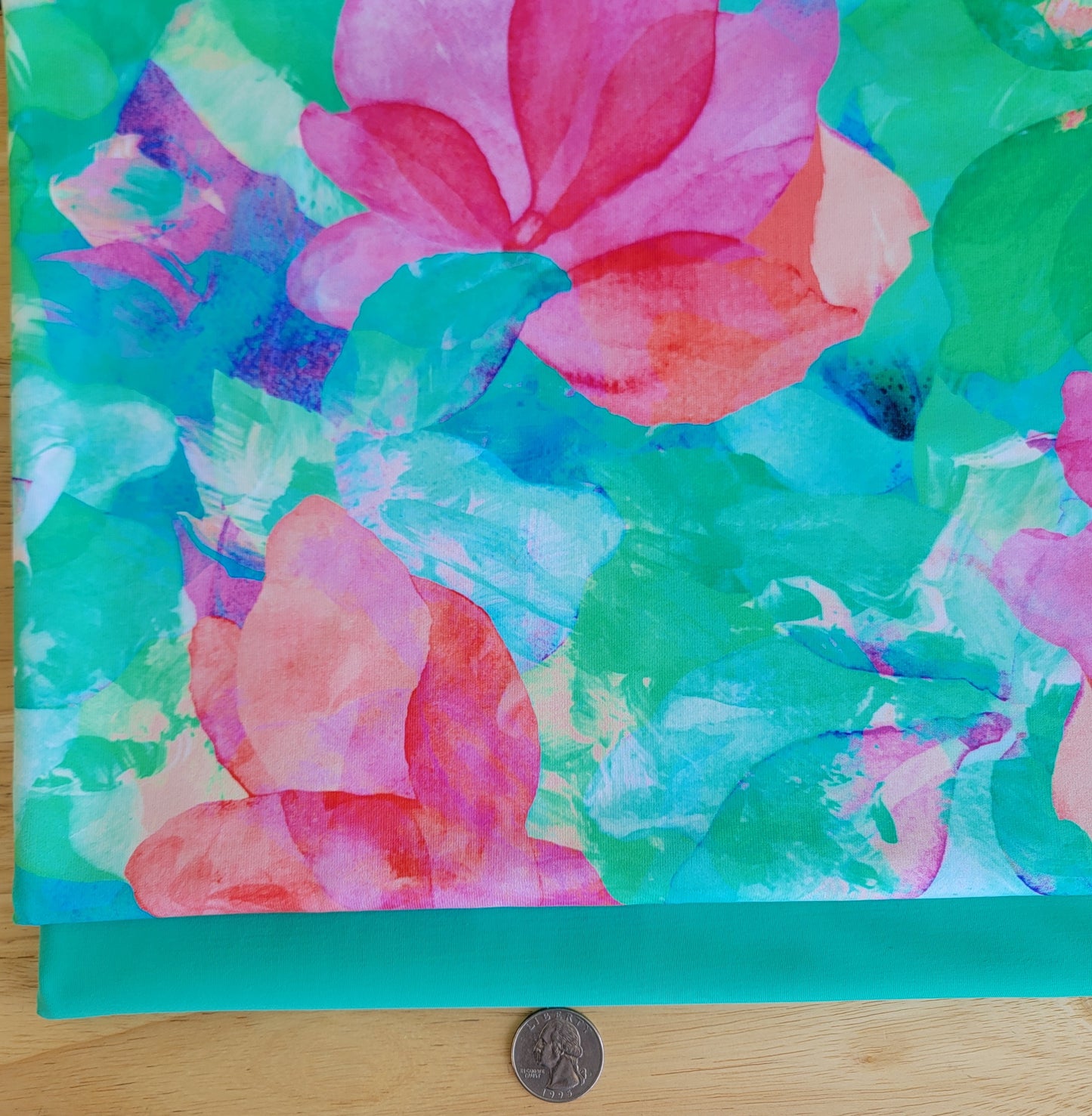 Multicolor Abstract Floral Nylon Spandex Swim Athletic