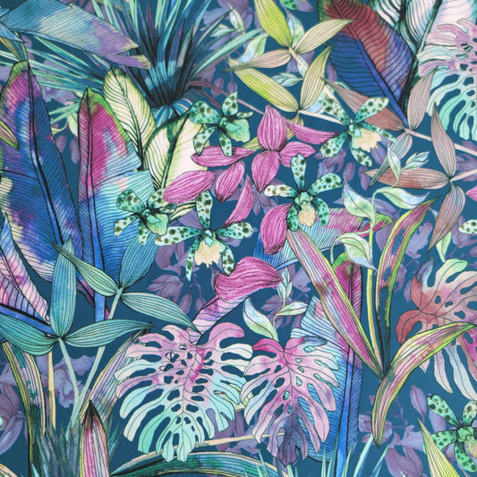 Multicolor Tropical Floral Nylon Spandex Swim Athletic