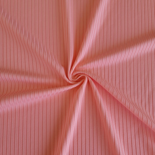Peach Nylon Spandex Swim Rib Athletic