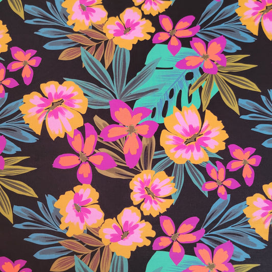 Floral Nylon Spandex Swim Athetic