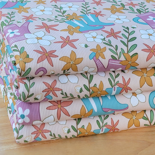 2x2 Yummy Rib Fall Garden Floral Print