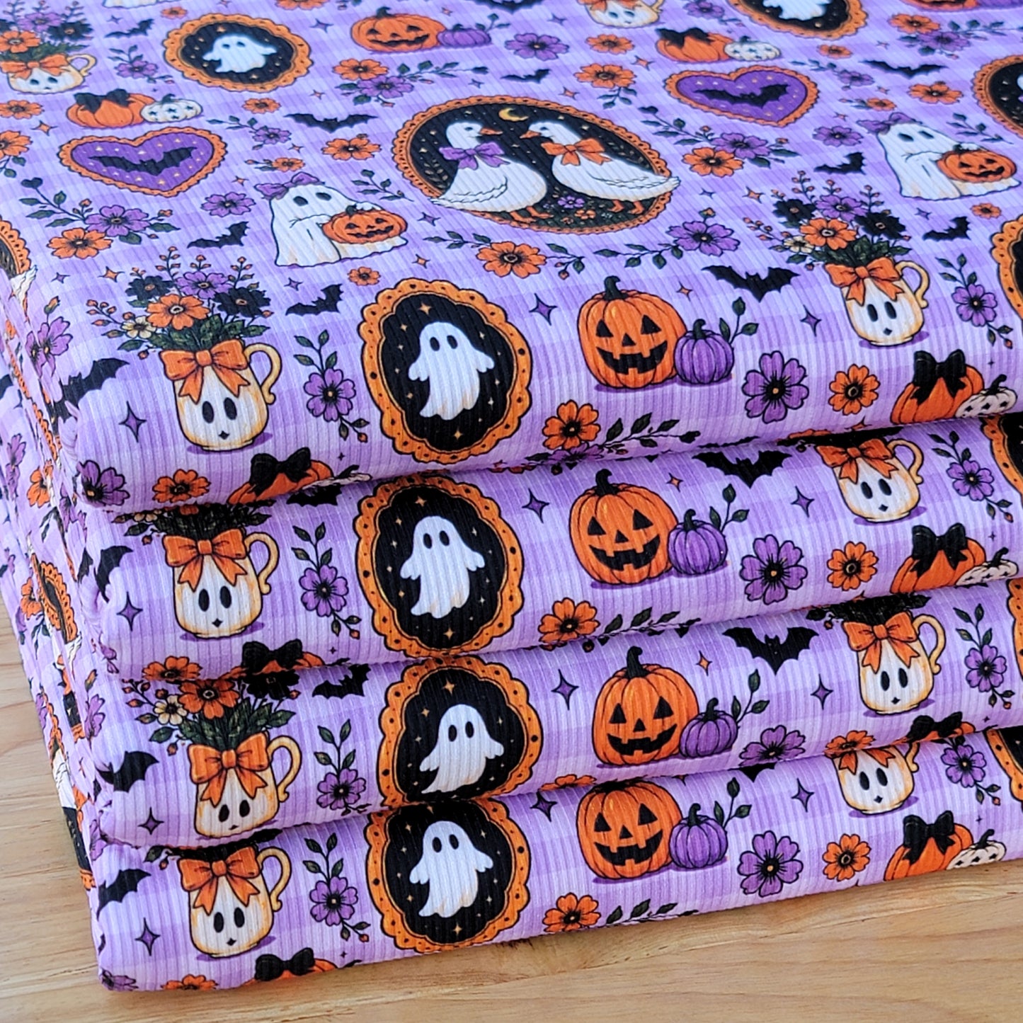 2x2 Yummy Rib Halloween Geese Medallion Print
