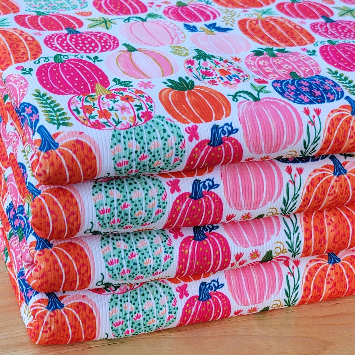 2x2 Yummy Rib Fall Floral Pumpkins Print