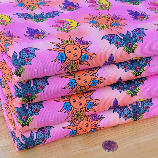 2x2 Yummy Rib Bight Sun Bats Moons Print