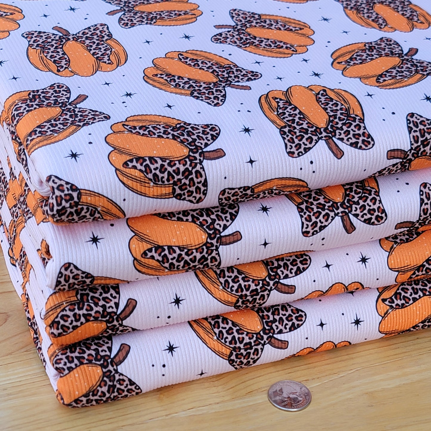 2x2 Yummy Rib Pumpkins Cheetah Bows Print