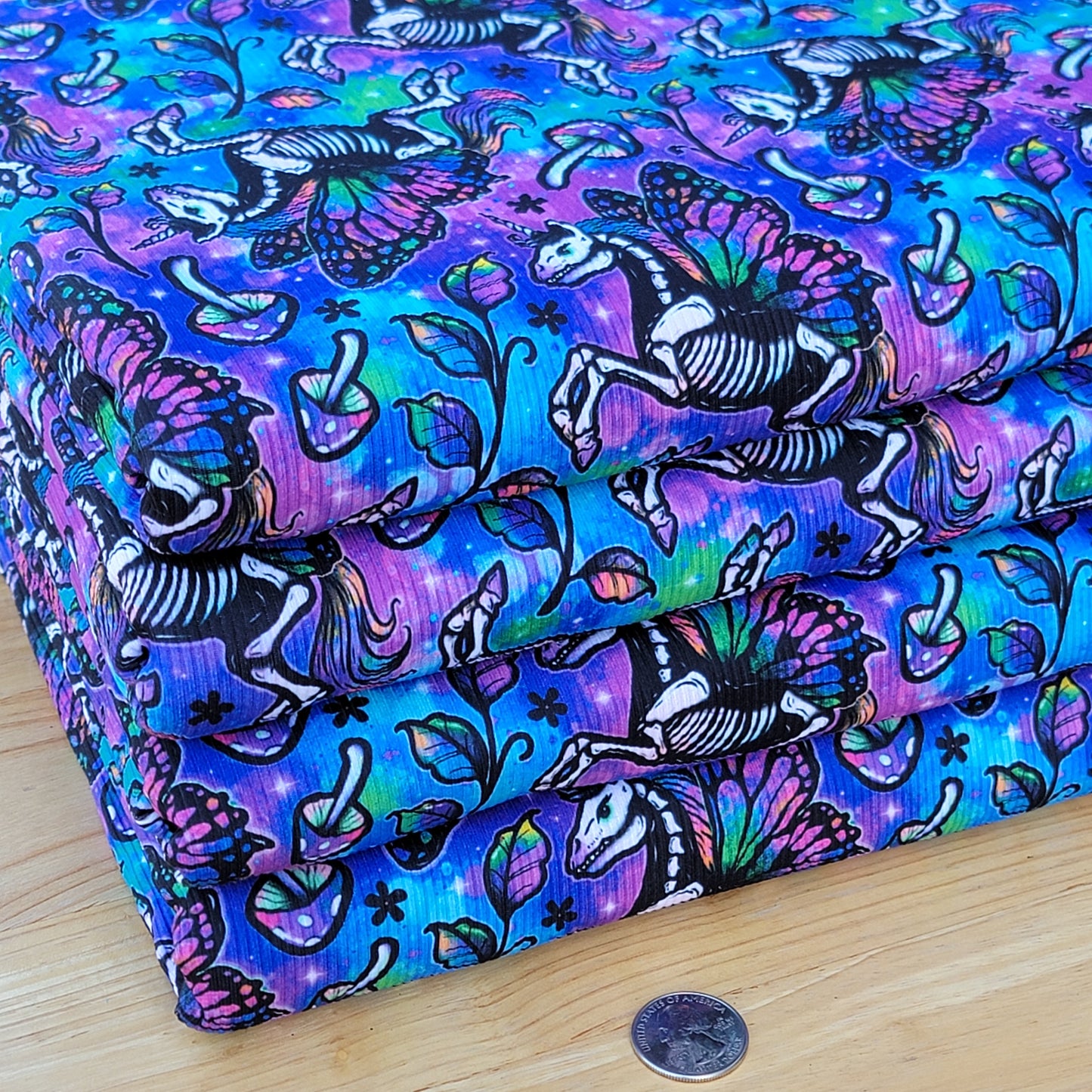 2x2 Yummy Rib Unicorn Skeleton Print