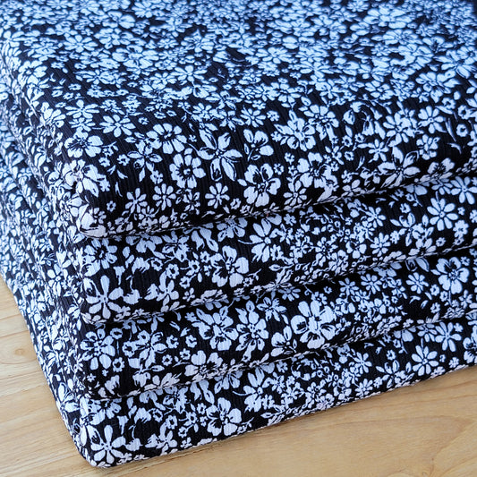 Yummy Rib Black & White Floral Print