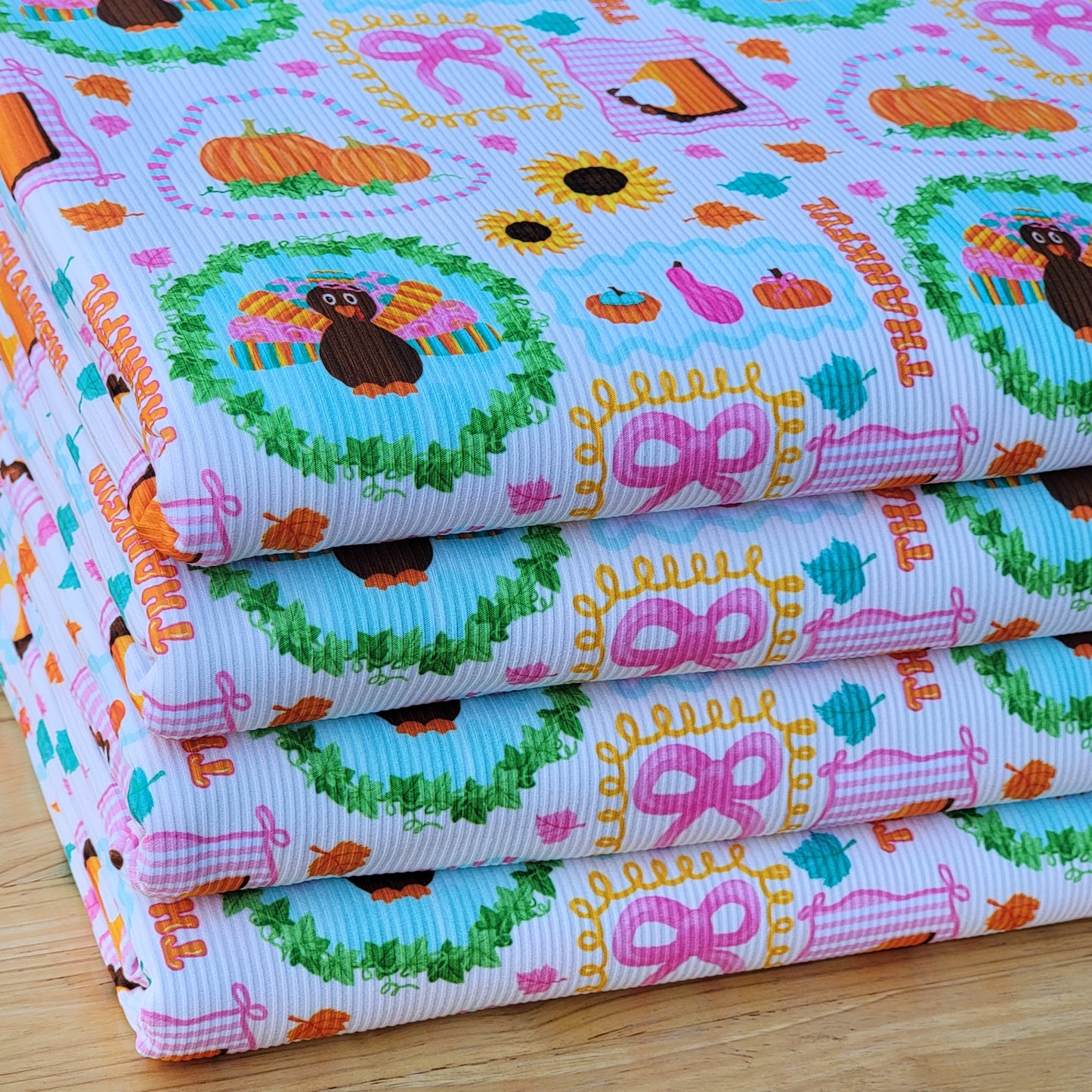 2x2 Yummy Rib Thankful Turquey Print