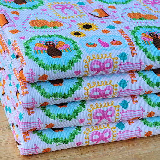 2x2 Yummy Rib Thankful Turquey Print