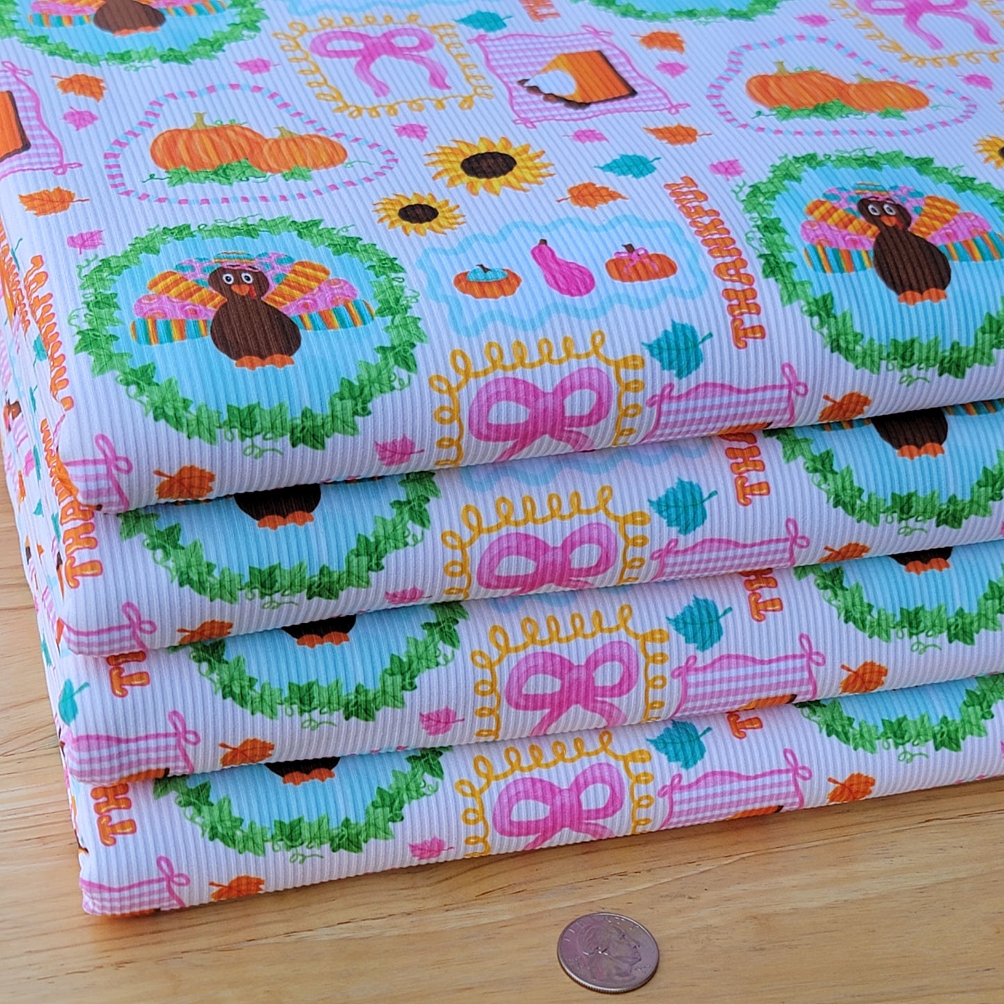 2x2 Yummy Rib Thankful Turquey Print