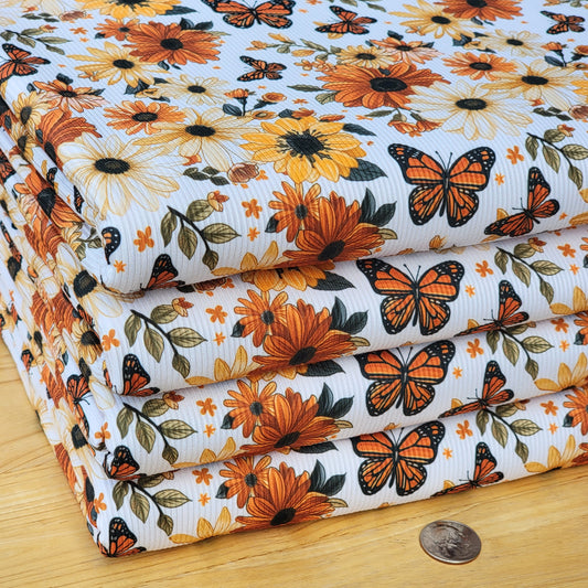 2x2 Yummy Rib Autumn Fall Floral Butterfly Print